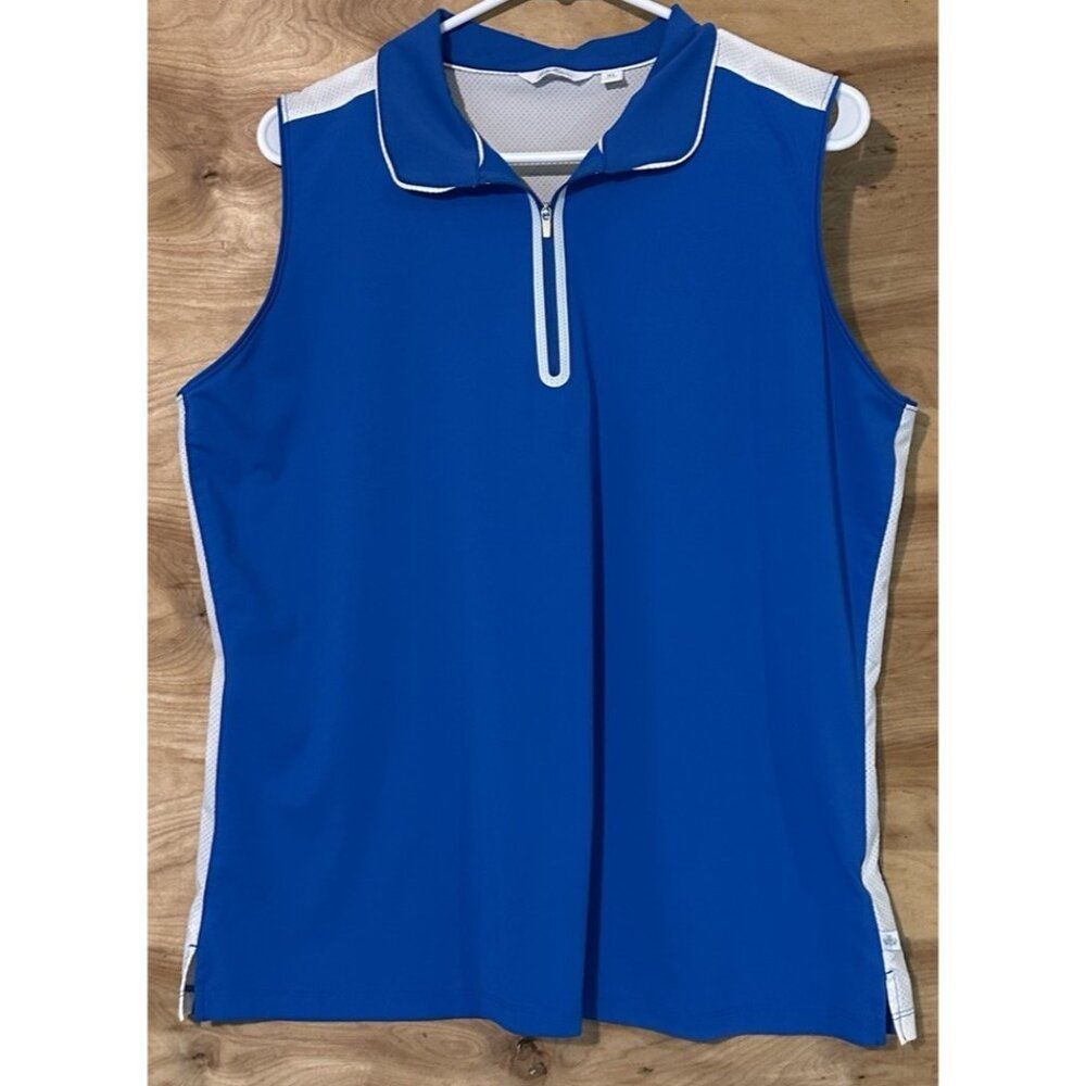 Lady Hagen Sleeveless Polo Womens Size XL Blue Golf Shirt Athletic Tennis Top